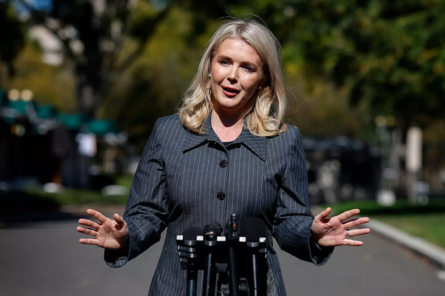 Karoline Leavitt has found herself beefing a journalist this week (Kevin Dietsch/Getty Images)