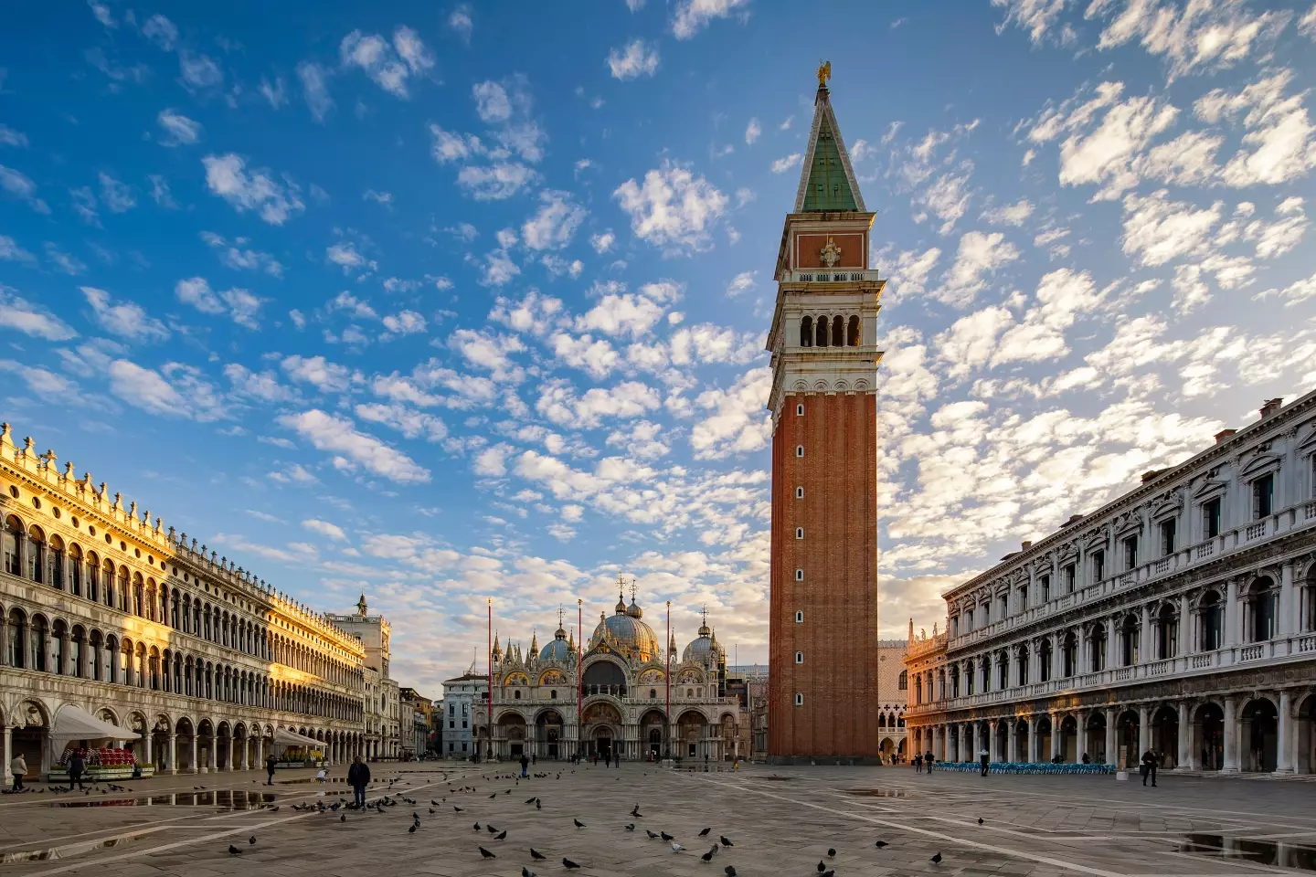 The traveller claimed she arrived at St. Mark's Square to find that everyone was 'covered up'.