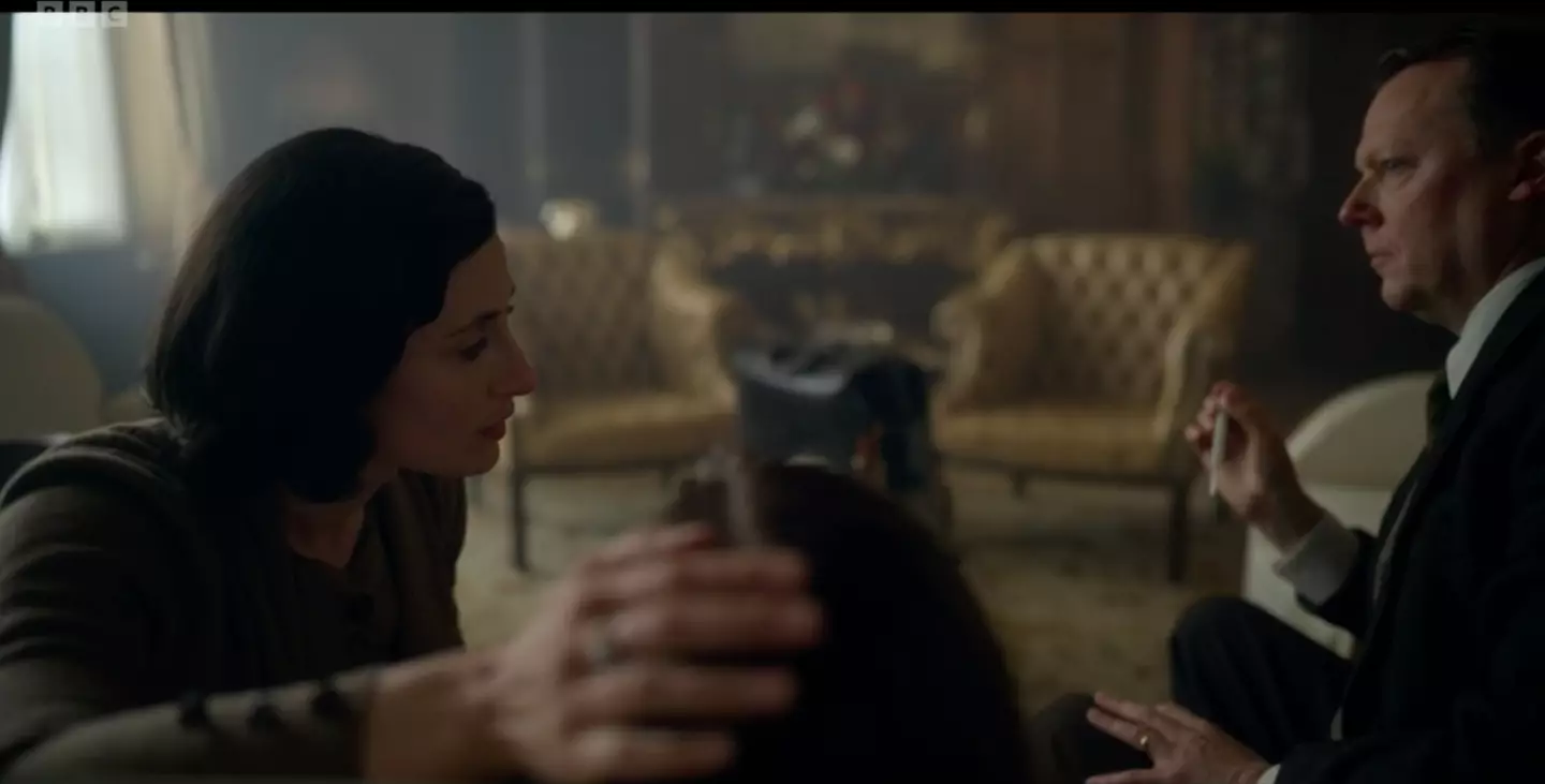 Lizzie listened as her daughter Ruby spoke about the 'Grey Man'. (