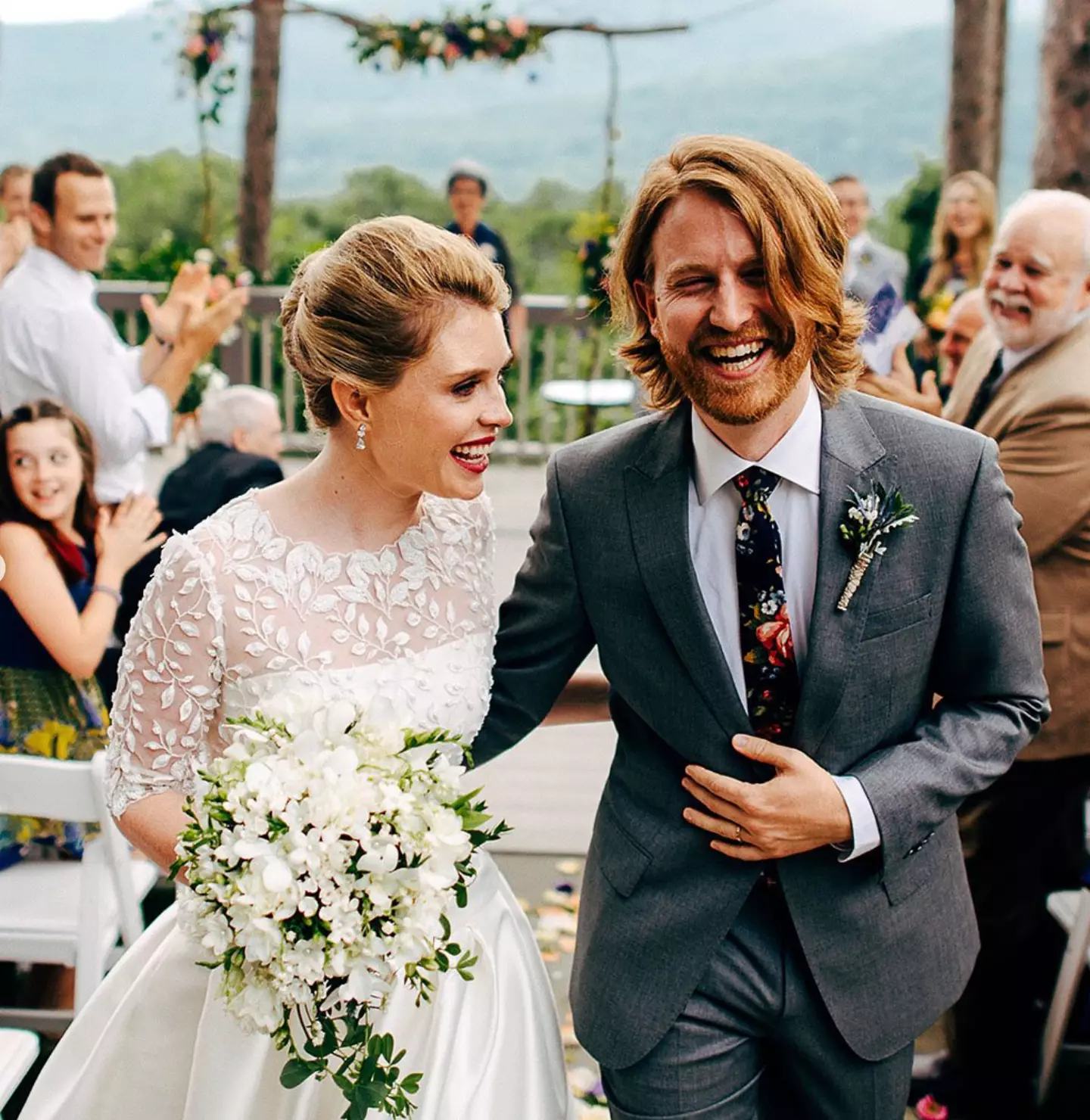 Casey shared a snap of her wedding day to Andrew.