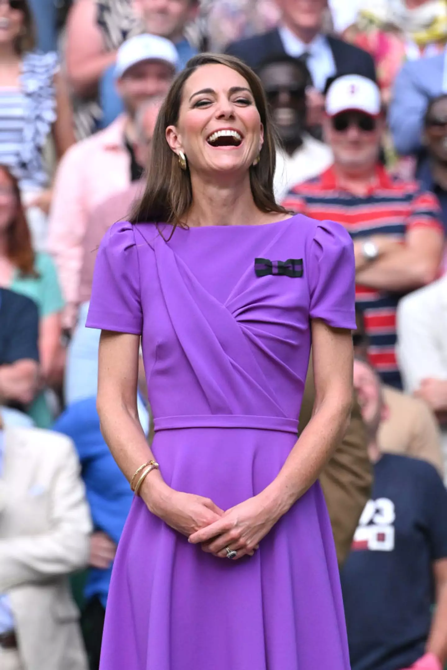 Kate Middleton was all smiles at the Wimbledon final. (Karwai Tang/WireImage)