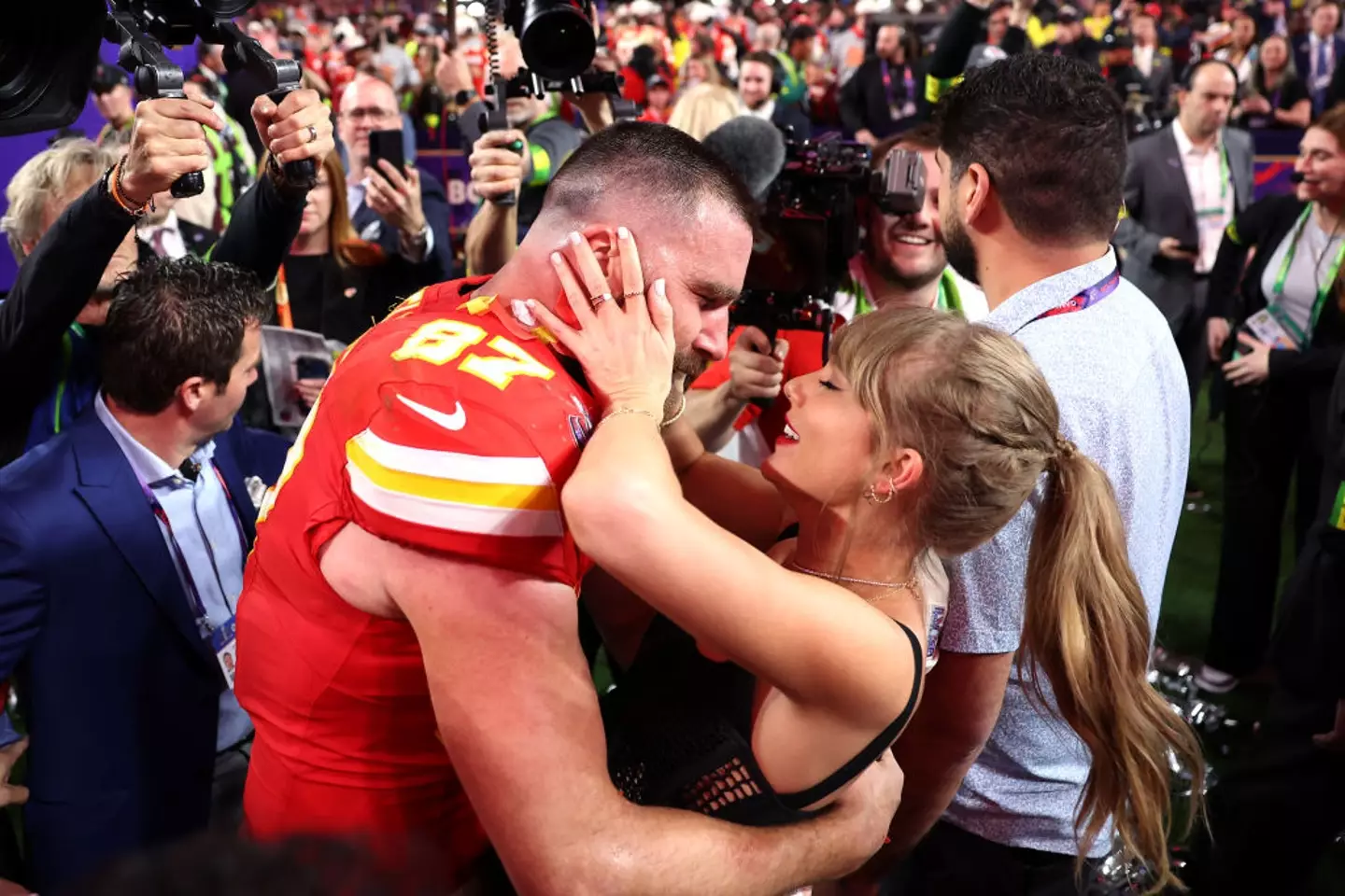 Their first Super Bowl sighting was one to be remembered. (Ezra Shaw / Staff / Getty)