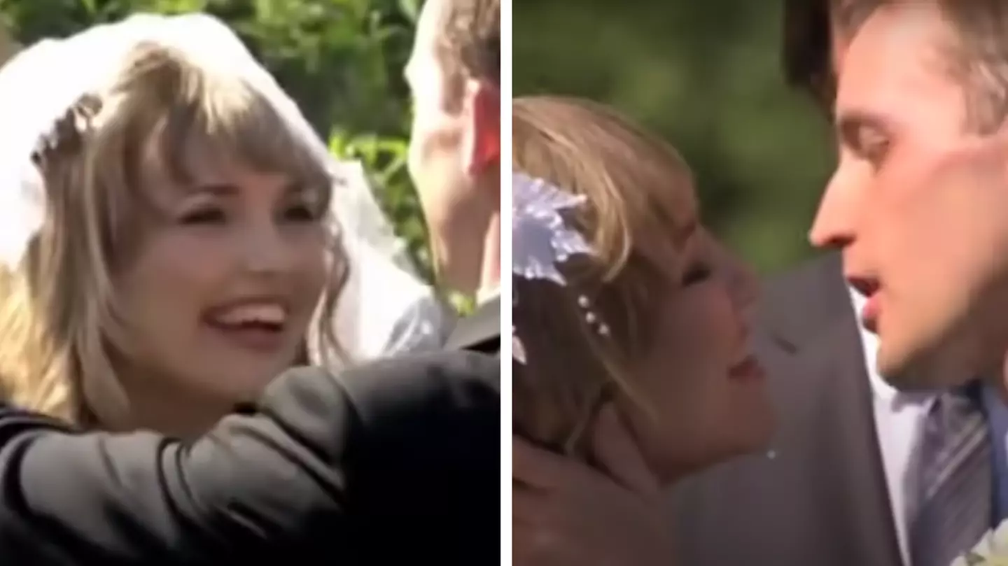 Guests left shocked after couple have awkward first kiss on their wedding day