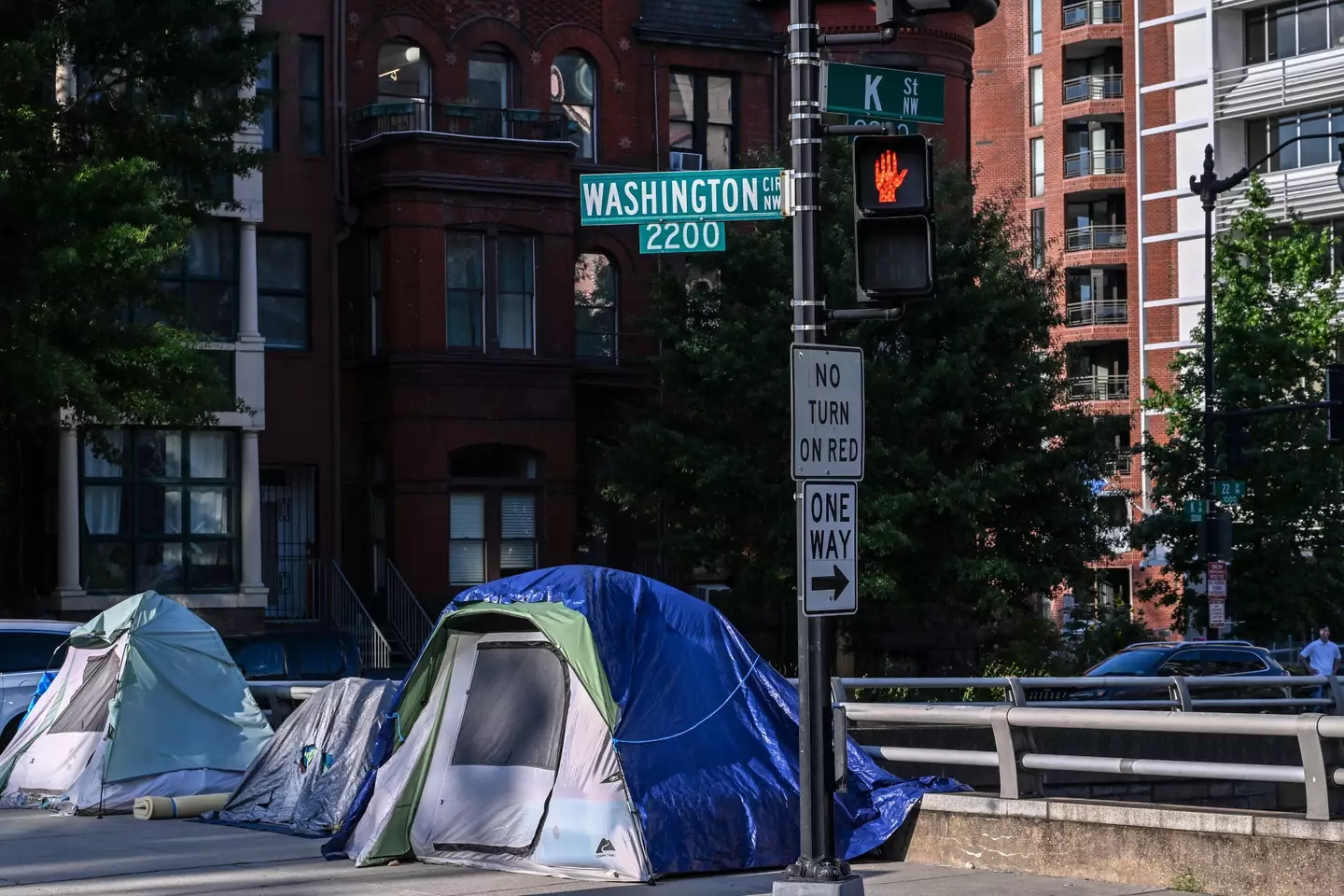 Homeless people could face jail time as per Donald Trump's encampments crackdown in Washington DC (Alex Wroblewski/Bloomberg via Getty Images)