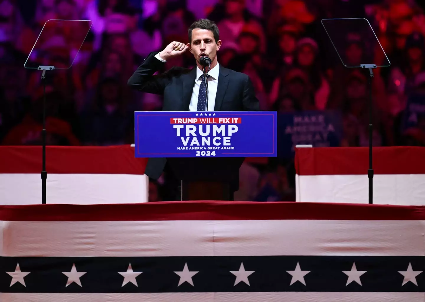 Tony Hinchcliffe's joke was not taken lightly (ANGELA WEISS / AFP) (Photo by ANGELA WEISS/AFP via Getty Images)