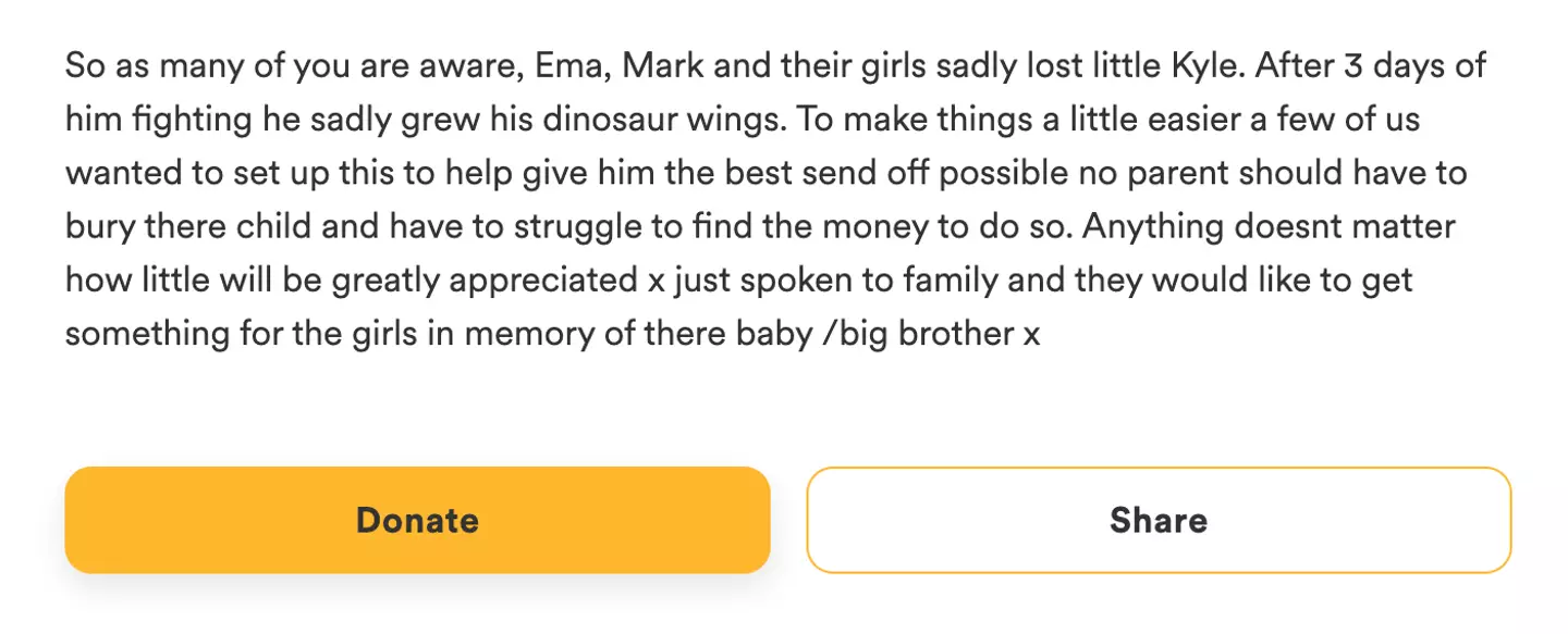 A GoFundMe was set up by a family friend.