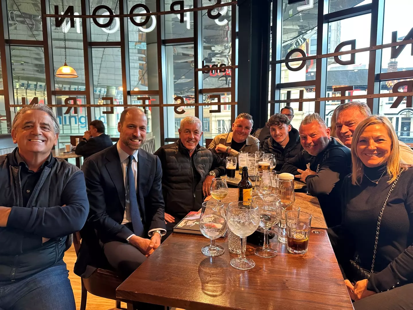 The Prince of Wales met with Aston Villa supporters in a Wetherspoons pub in Birmingham back in January (PA)