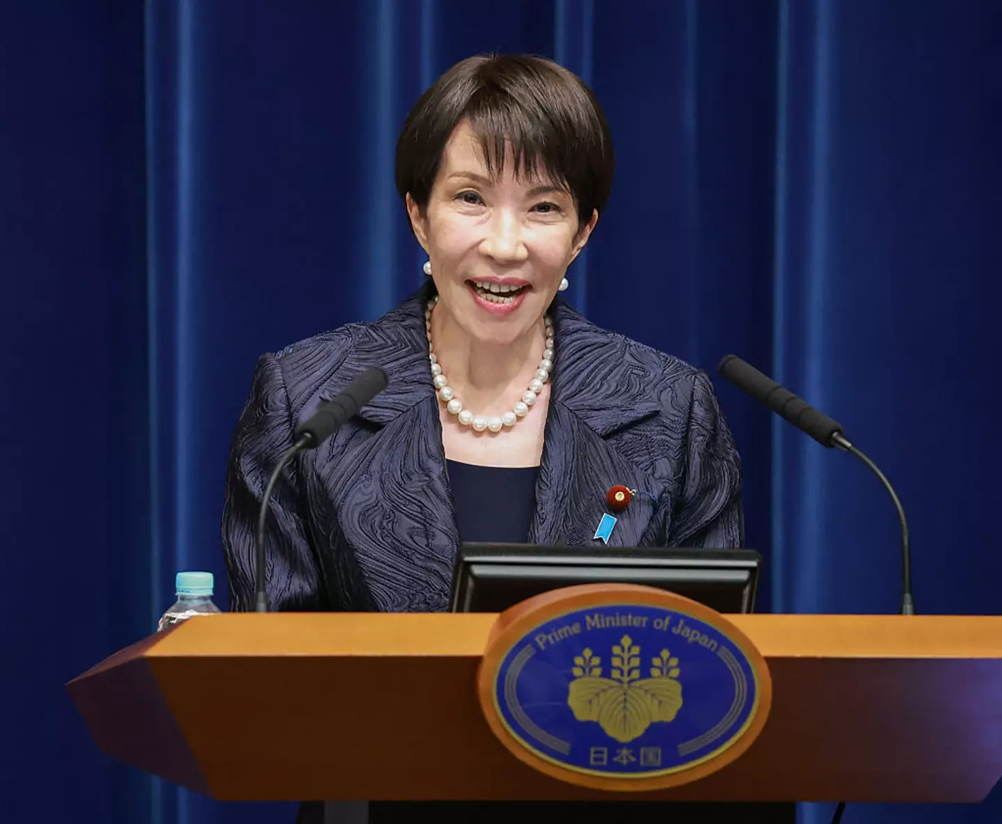 Sanae Taikaichi has made history after becoming Japan's first female prime minister (STR/JIJI Press/AFP via Getty Images)
