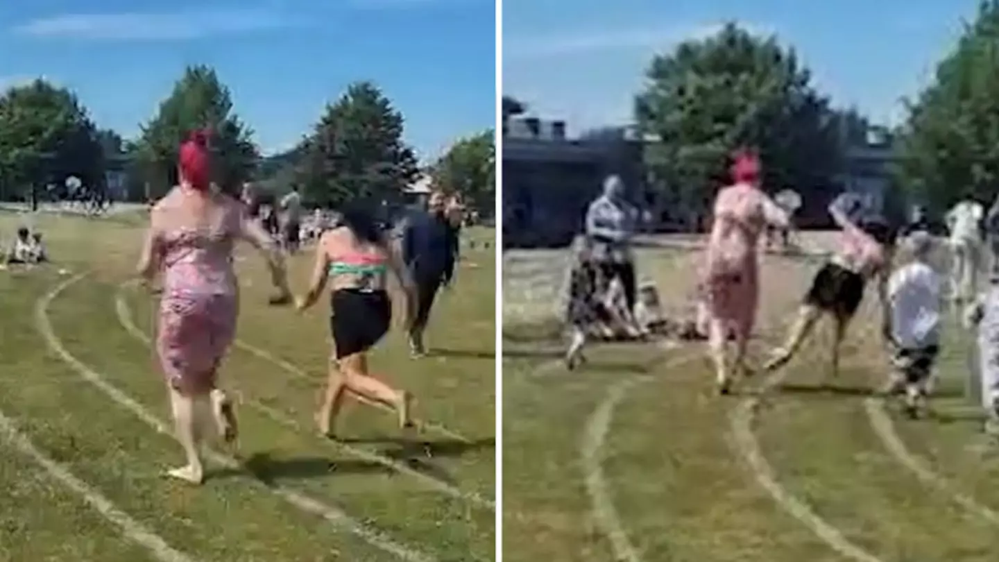 Moment Mum Pushes Another Mum Out The Way To Win Sports Day Race