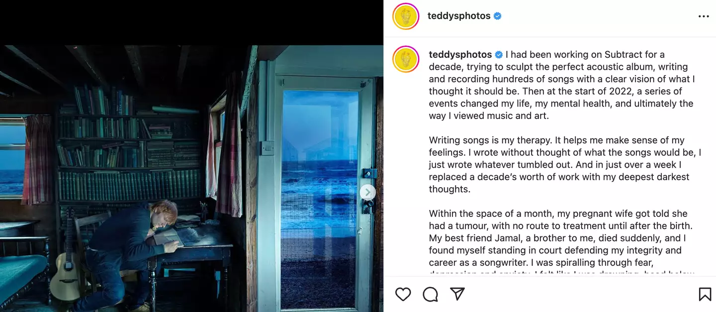 Sheeran's new album is an insight to his experiences last year.