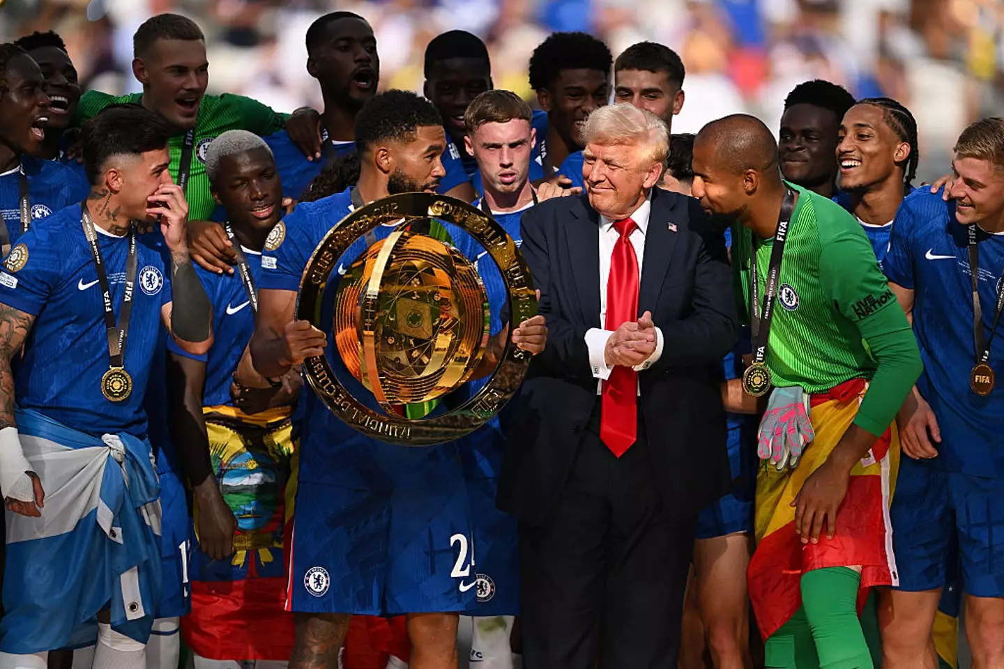 Donald Trump made a surprise appearance during Sunday's Club World Cup final (David Ramos/Getty Images)