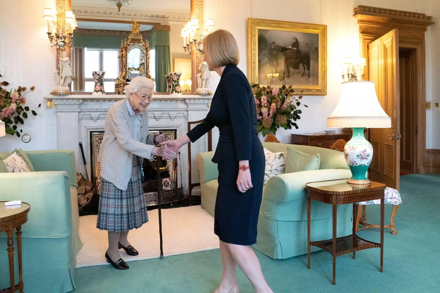 Queen Elizabeth II and Liz Truss on Tuesday.