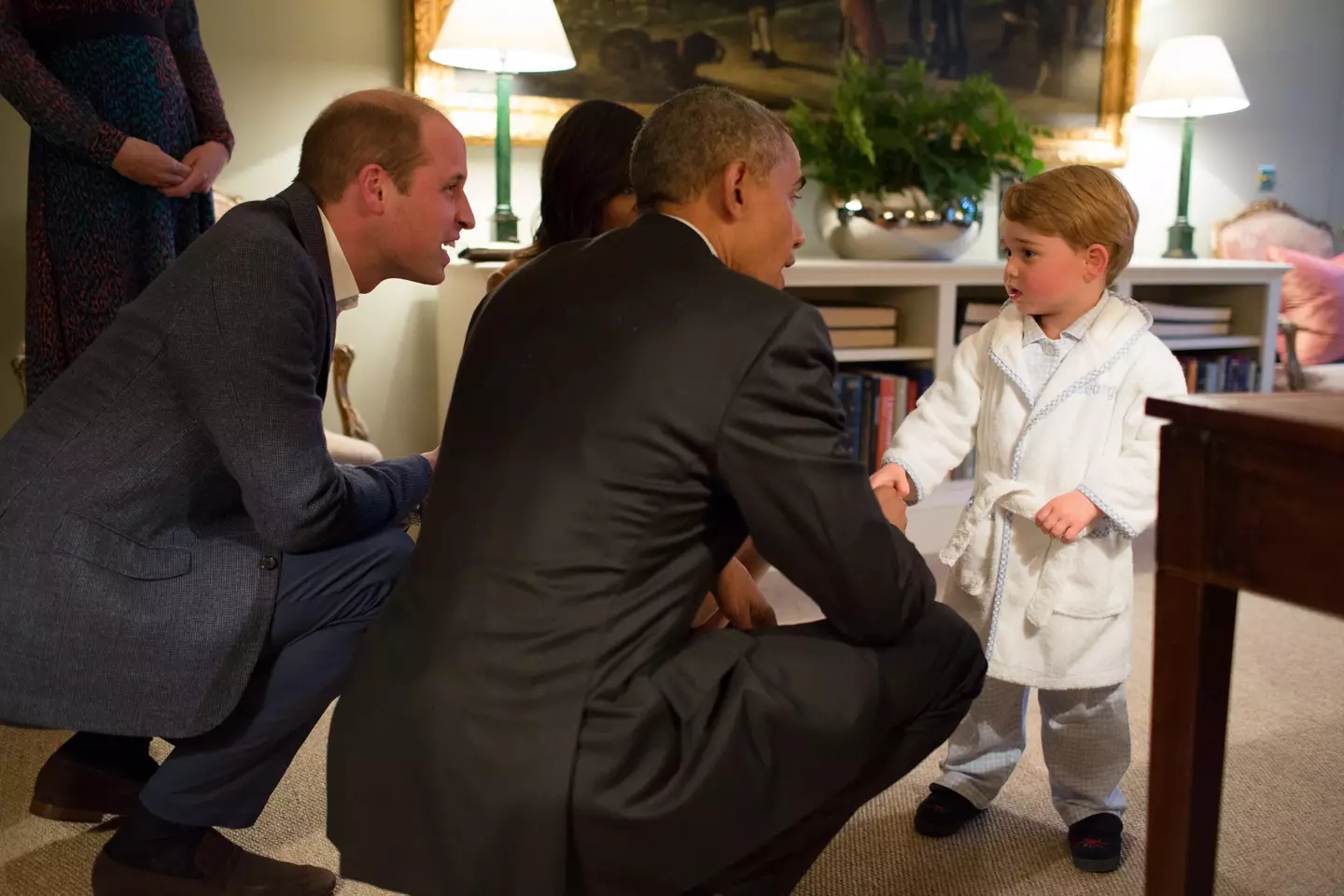 Though he has friends in high places, Kate reportedly hopes her son will liase with 'normal' folk (Pete Souza/The White House via Getty Images)