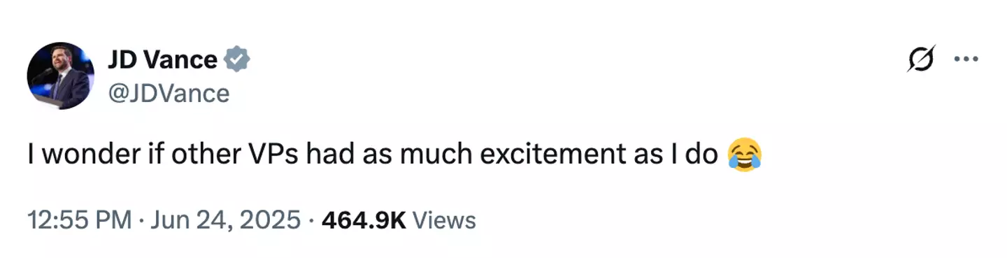 People hit out over the 'terrible timing' of the vice president's tweet (X/@JDVance)