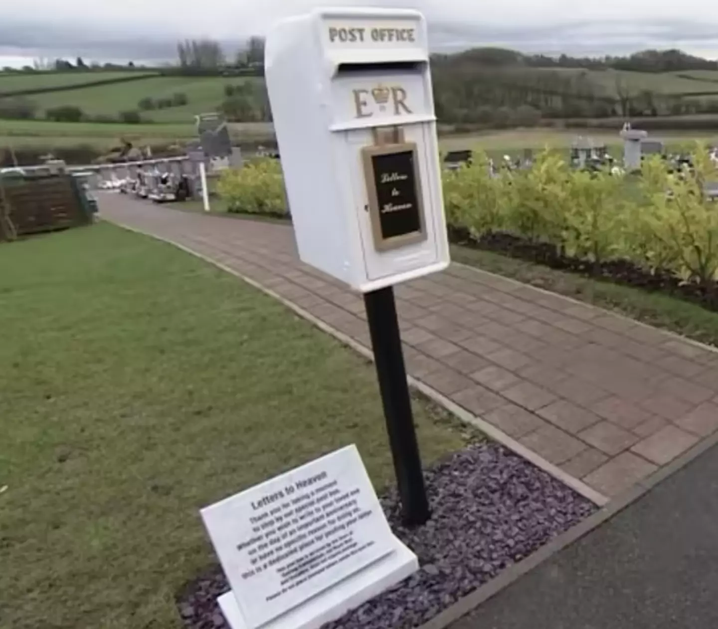 The Postbox to Heaven is set up at Gedling Crematorium in Nottinghamshire.