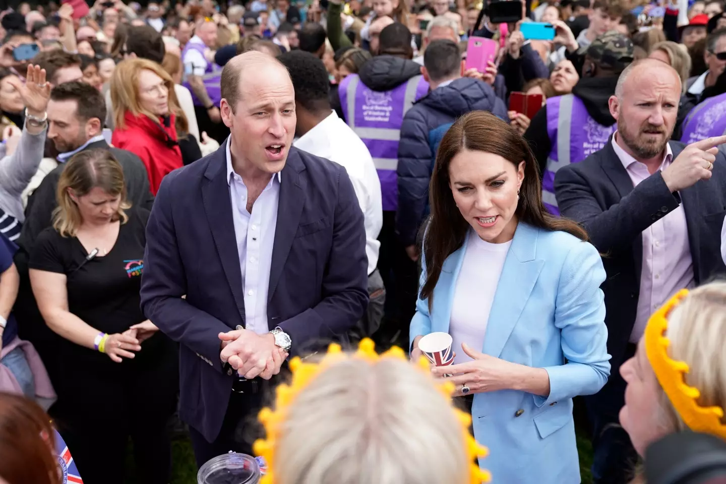 Prince William and the Princess of Wales surprised fans with a walkabout in Windsor.