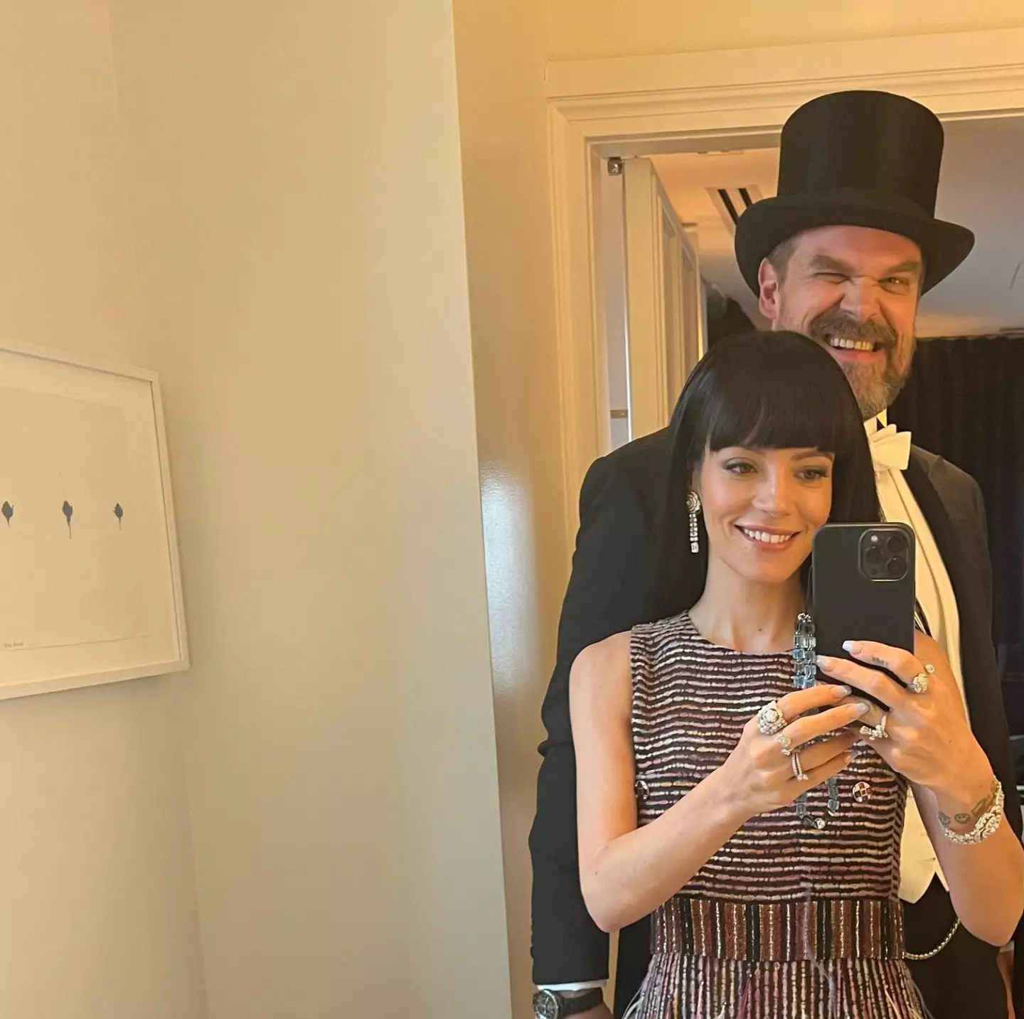 The former popstar admits she accepted her now-husband on a dating app without knowing who he was.