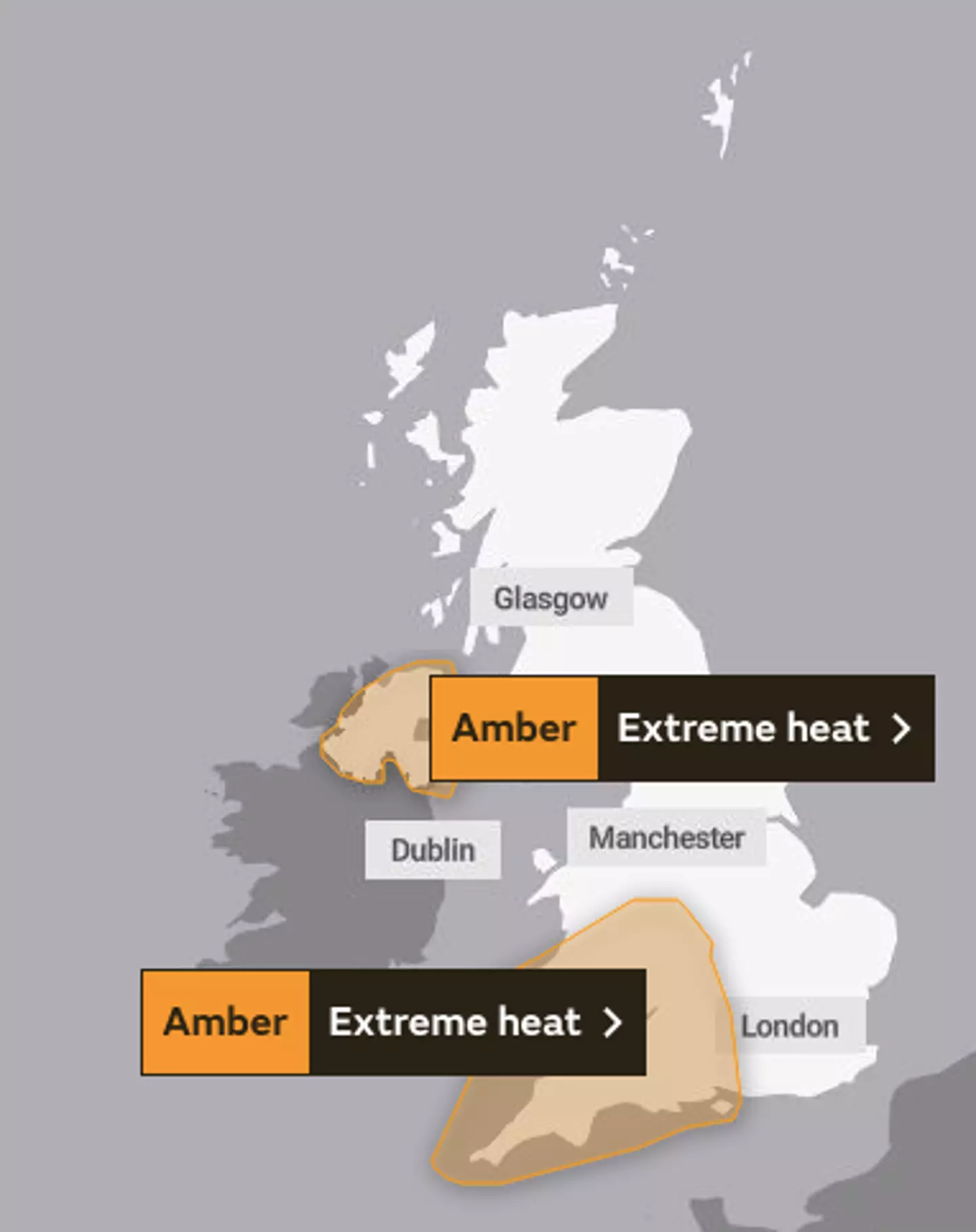The MET Office has currently issued hot weather warnings (
