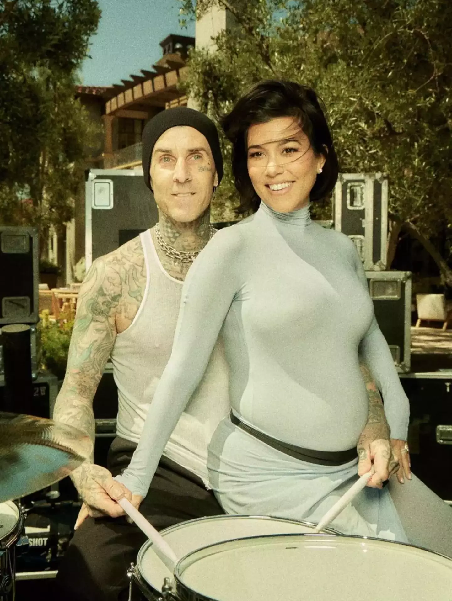 Kourtney is expecting a baby boy with husband Travis Barker.