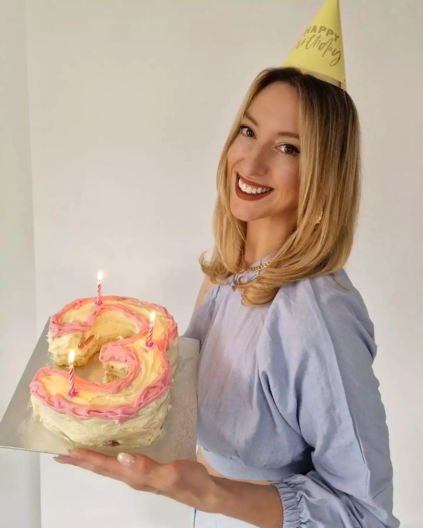 Abi celebrating three years sober (Abi Feltham)