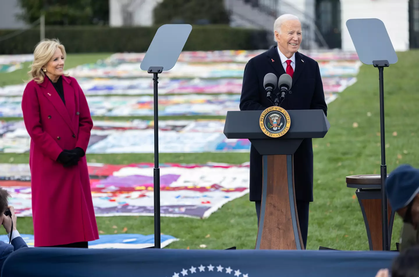 Biden celebrated World Aids Day on the White House lawn last year (Nathan Posner/Anadolu via Getty Images)