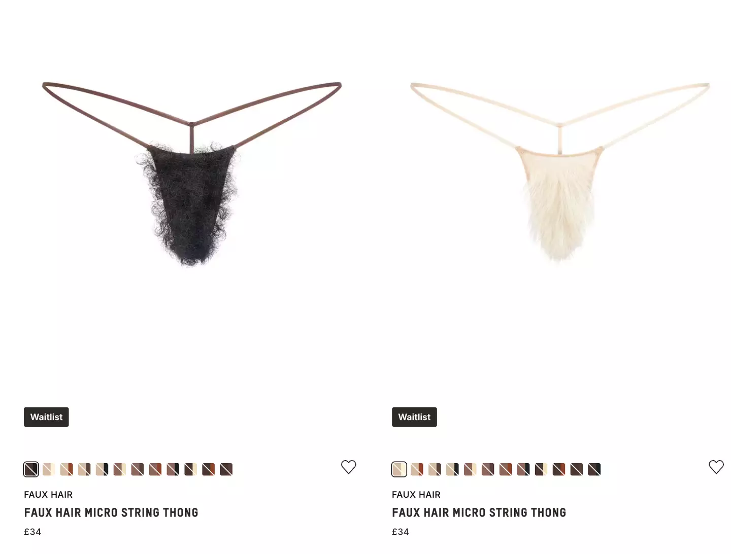 SKIMS' has released a collection of faux fur thongs that come in 12 different colours (SKIMS)