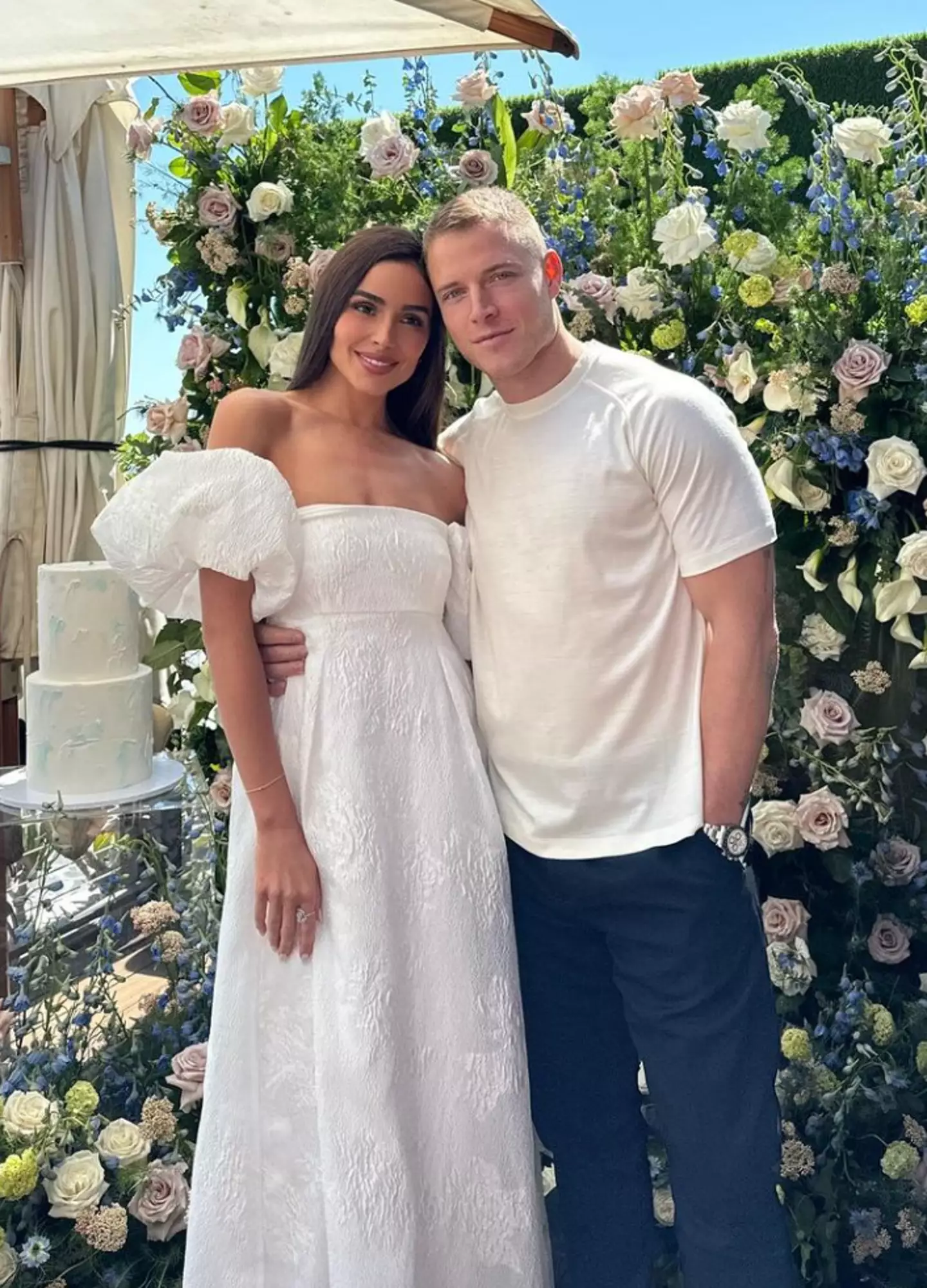 Olivia Culpo and Christian McCaffrey tied the knot last Saturday (29 June). (Instagram/@oliviaculpo)