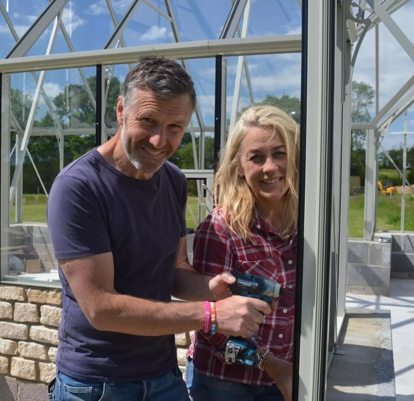 Sarah Beeny with husband Graham Swift.