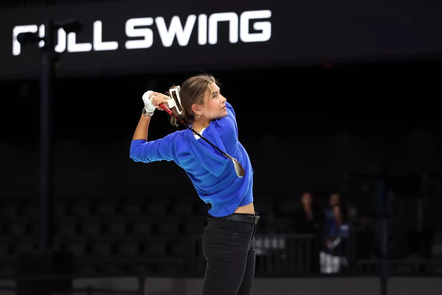 The star is a keen and talented golfer. (Megan Briggs/TGL/TGL via Getty Images)