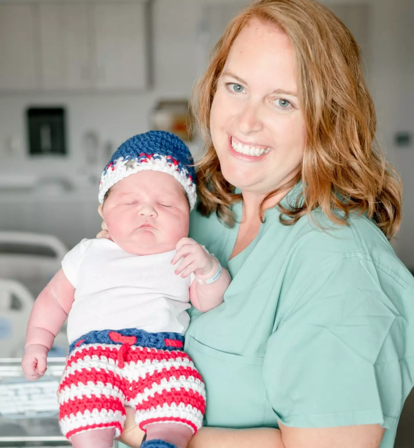 The baby weighed in at a whopping 13.2 lbs.