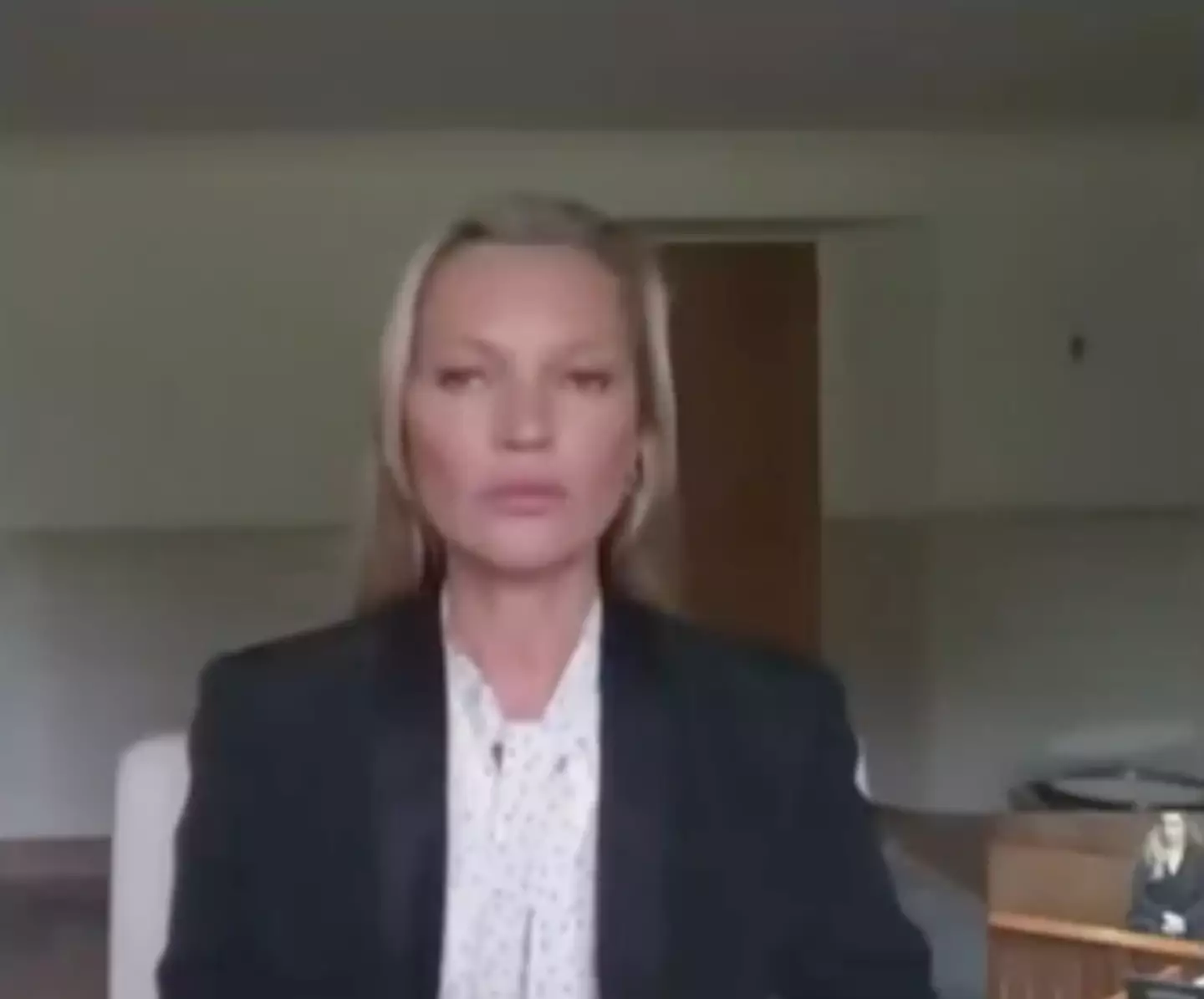 Kate Moss provided her testimony via videolink. (