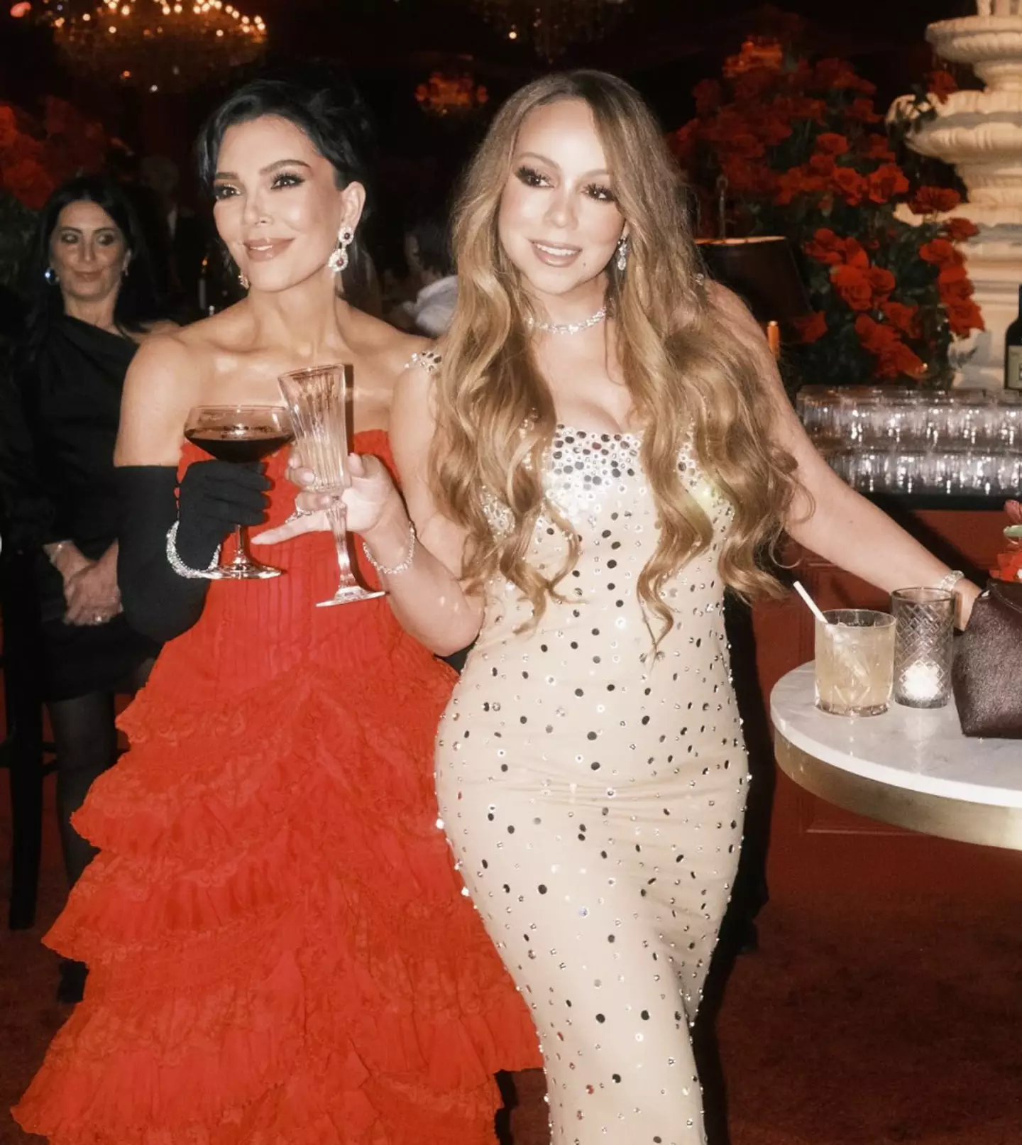 Kris Jenner posed with Mariah Carey at her party (Instagram/@krisjenner)