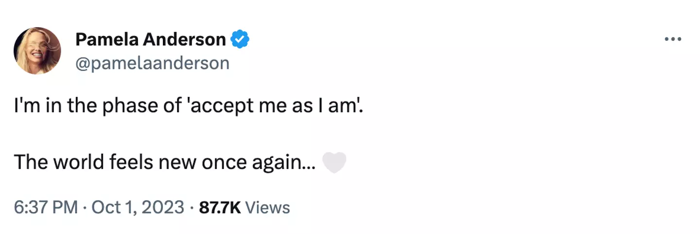 The Baywatch star opened up about the new 'phase' she had entered on social media.