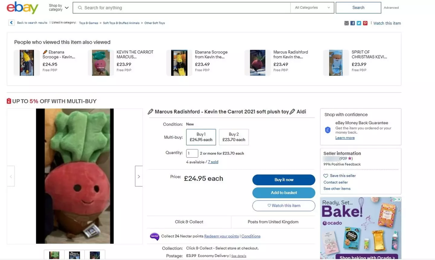 Marcus Radishford toy proceeds from Aldi are meant to go to charity (