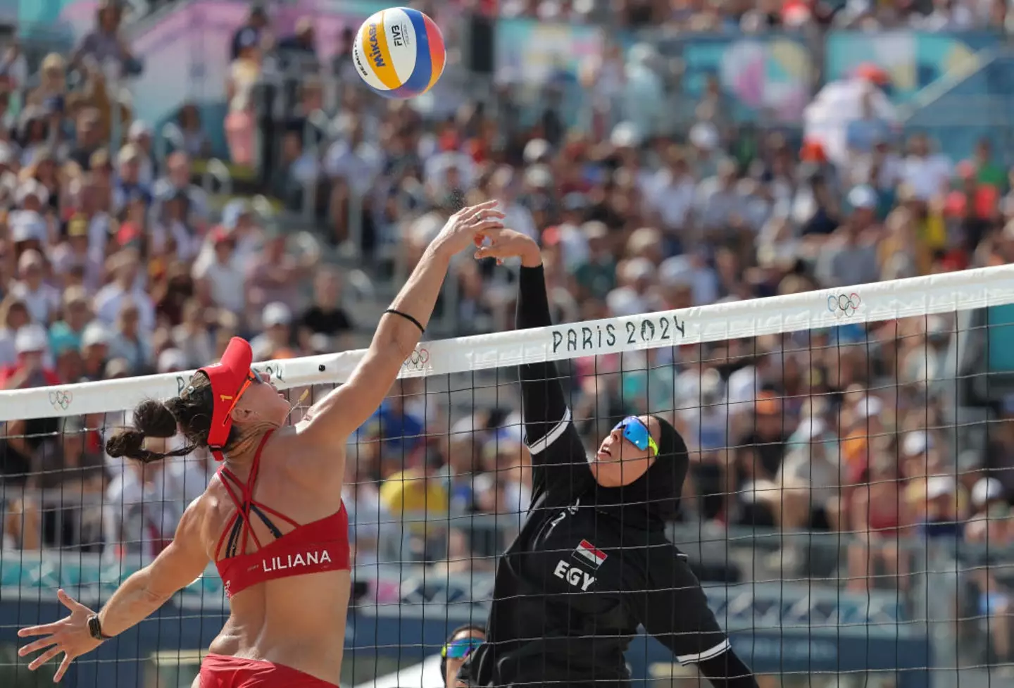 Egypt's women's volleyball team have spoken out about France's controversial hijab ban. (THOMAS SAMSON/AFP via Getty Images)