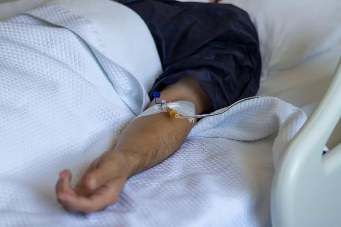 A male patient in a hospital.