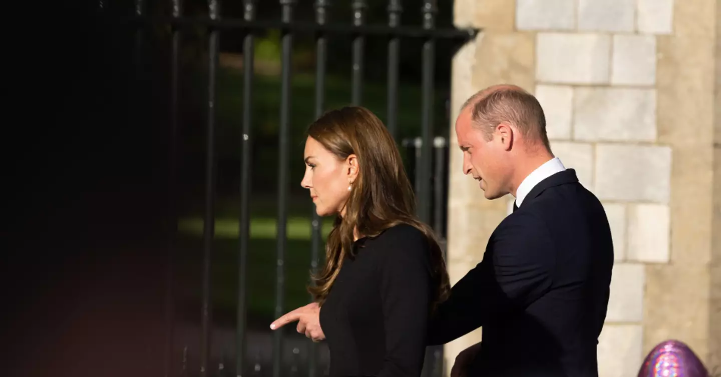 The couple greeted mourners outside of Windsor Castle.