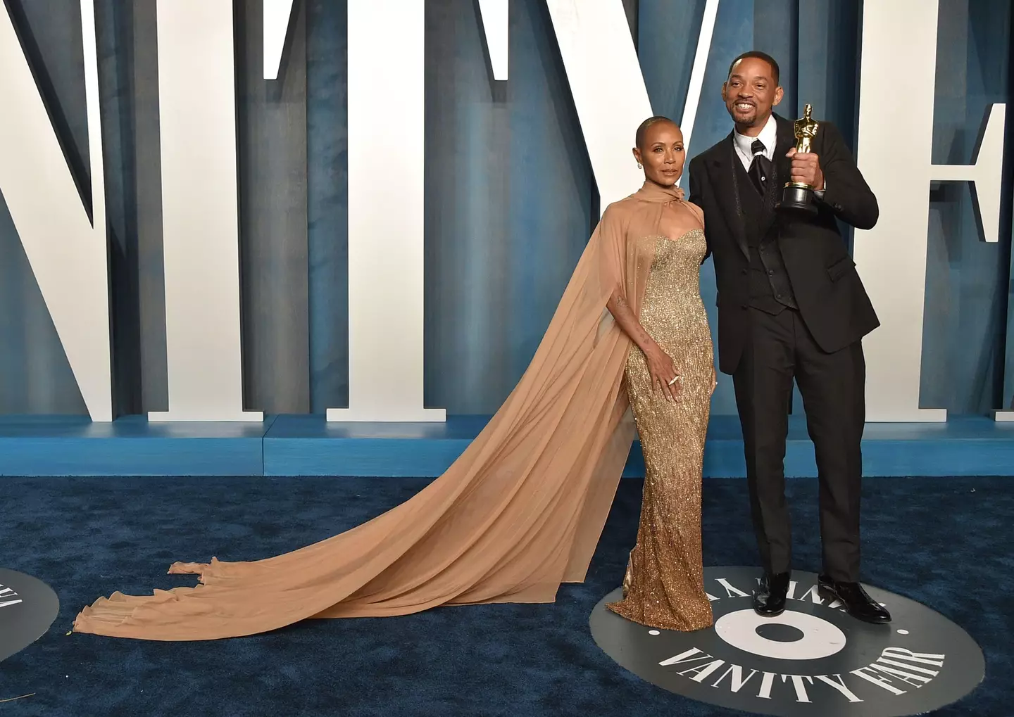 The actor took to the stage to hit the comedian after a joke about wife, Jada Pinkett-Smith (