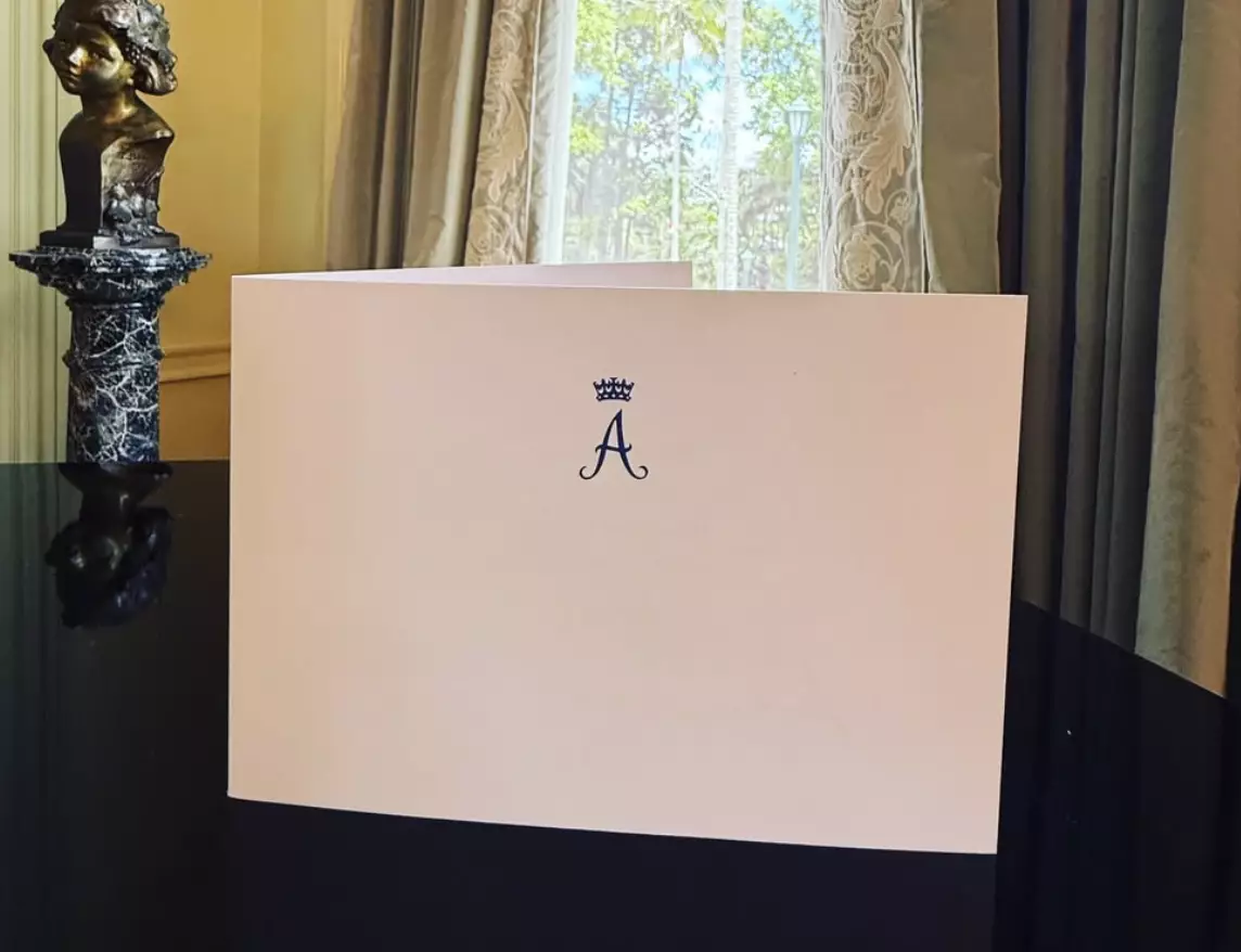 The Princess Royal skipped her royal title in the card sign-off (Instagram/@qldgovernor)