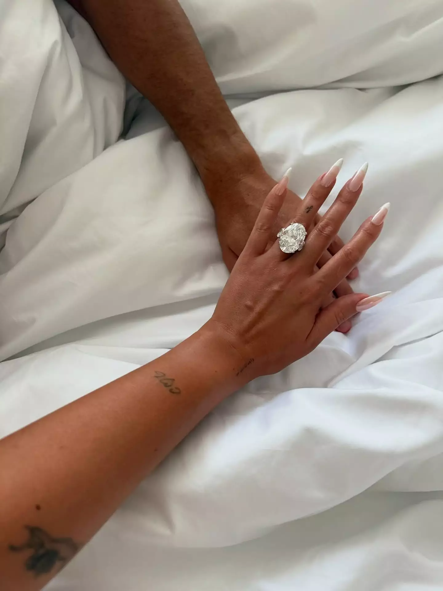 The couple got engaged last month, with the footballer gifting his wife-to-be one hell of an engagement ring (Instagram/@georginagio)