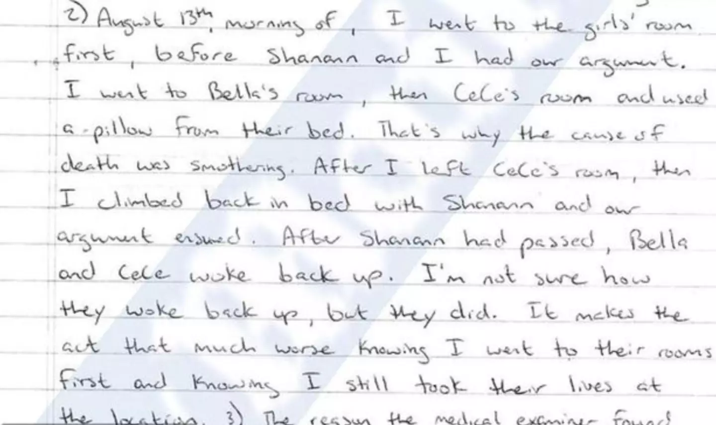 Chris Watts wrote letters about his crimes.