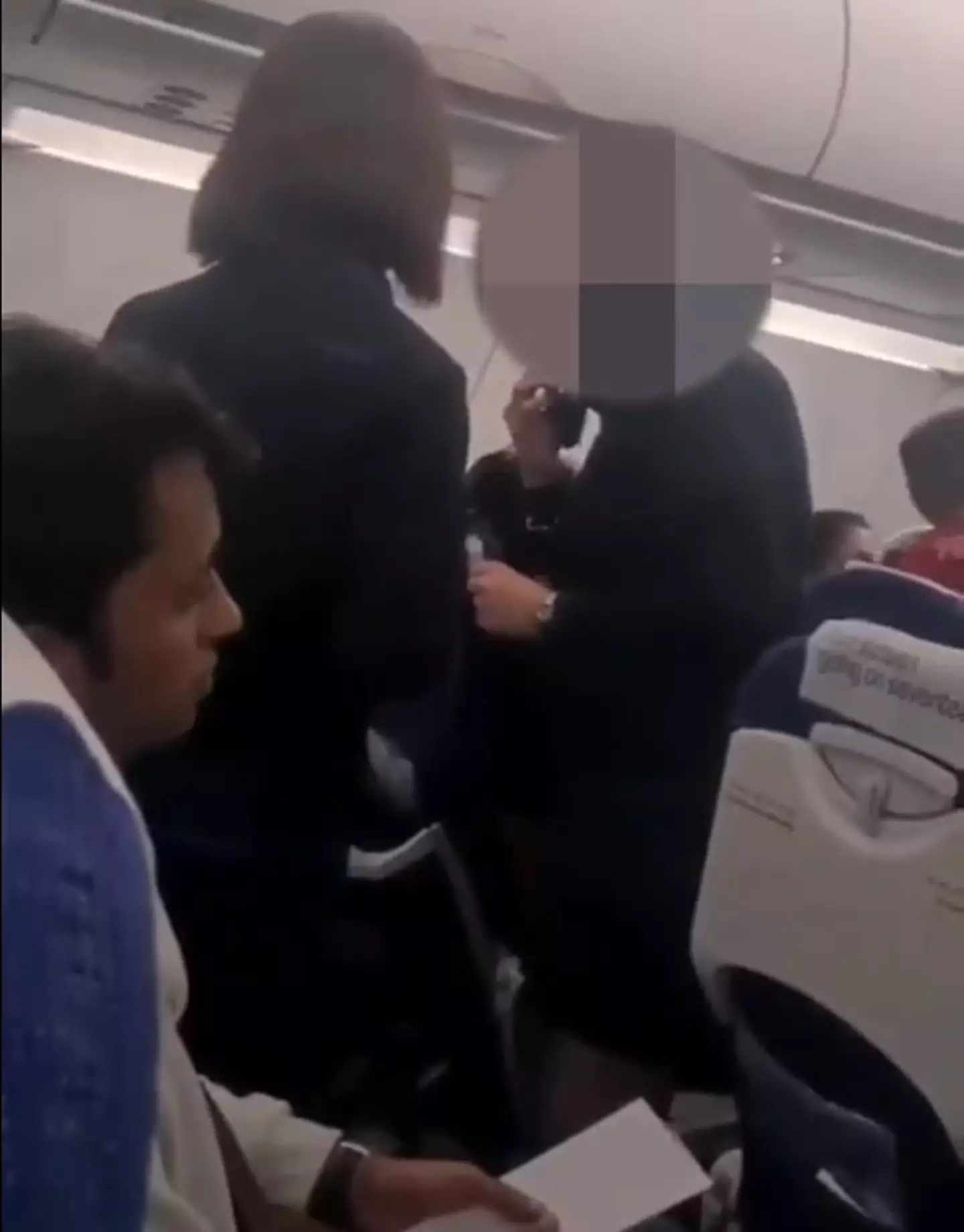 'Don't yell', the man yelled at the flight attendant after calling her a servant.