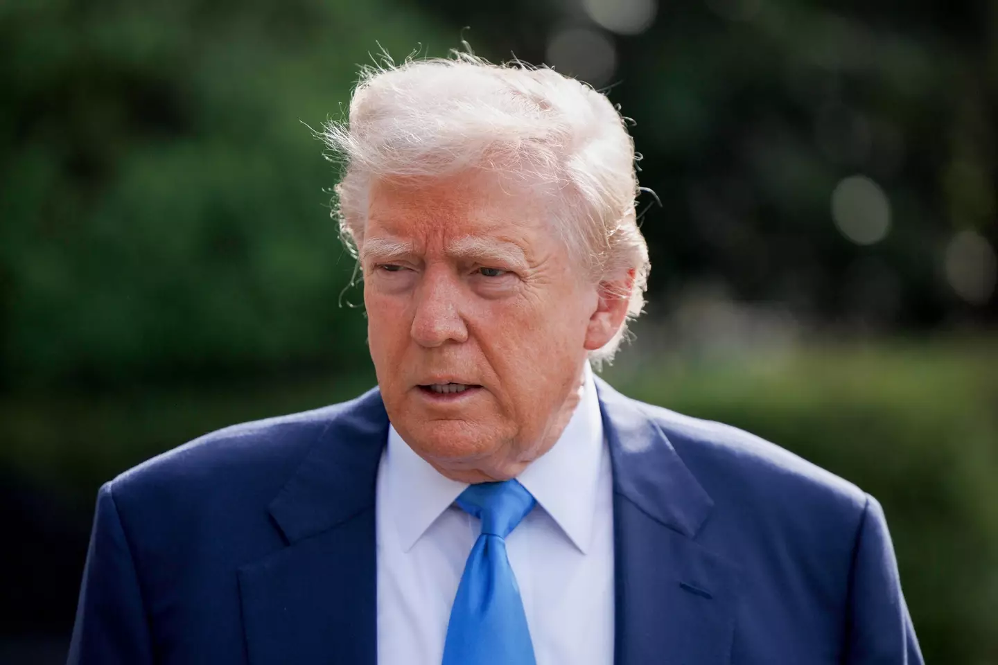 Trump could be forced to take a step away from the limelight on Saturday for the funeral of the pope (Aaron Schwartz/CNP/Bloomberg via Getty Images)