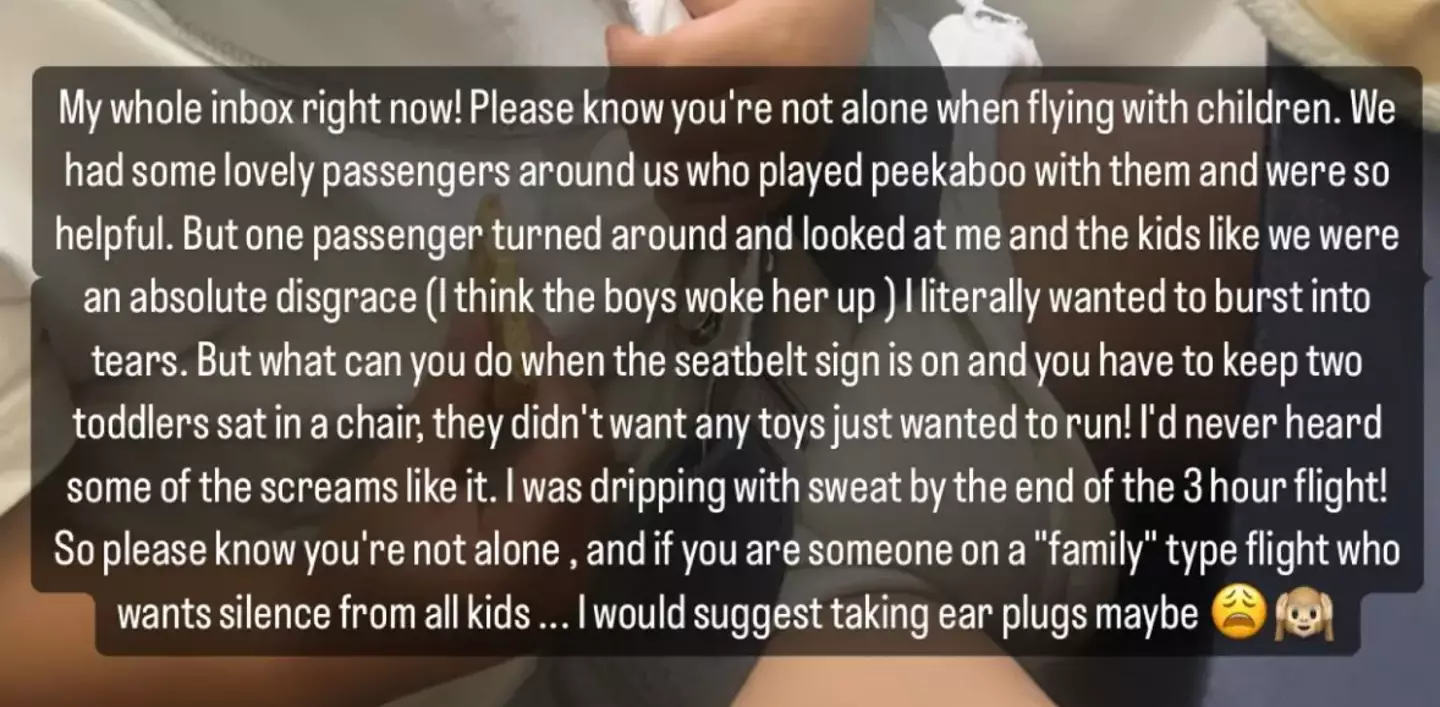 Mrs Hinch said the plane ride was 'hell'.