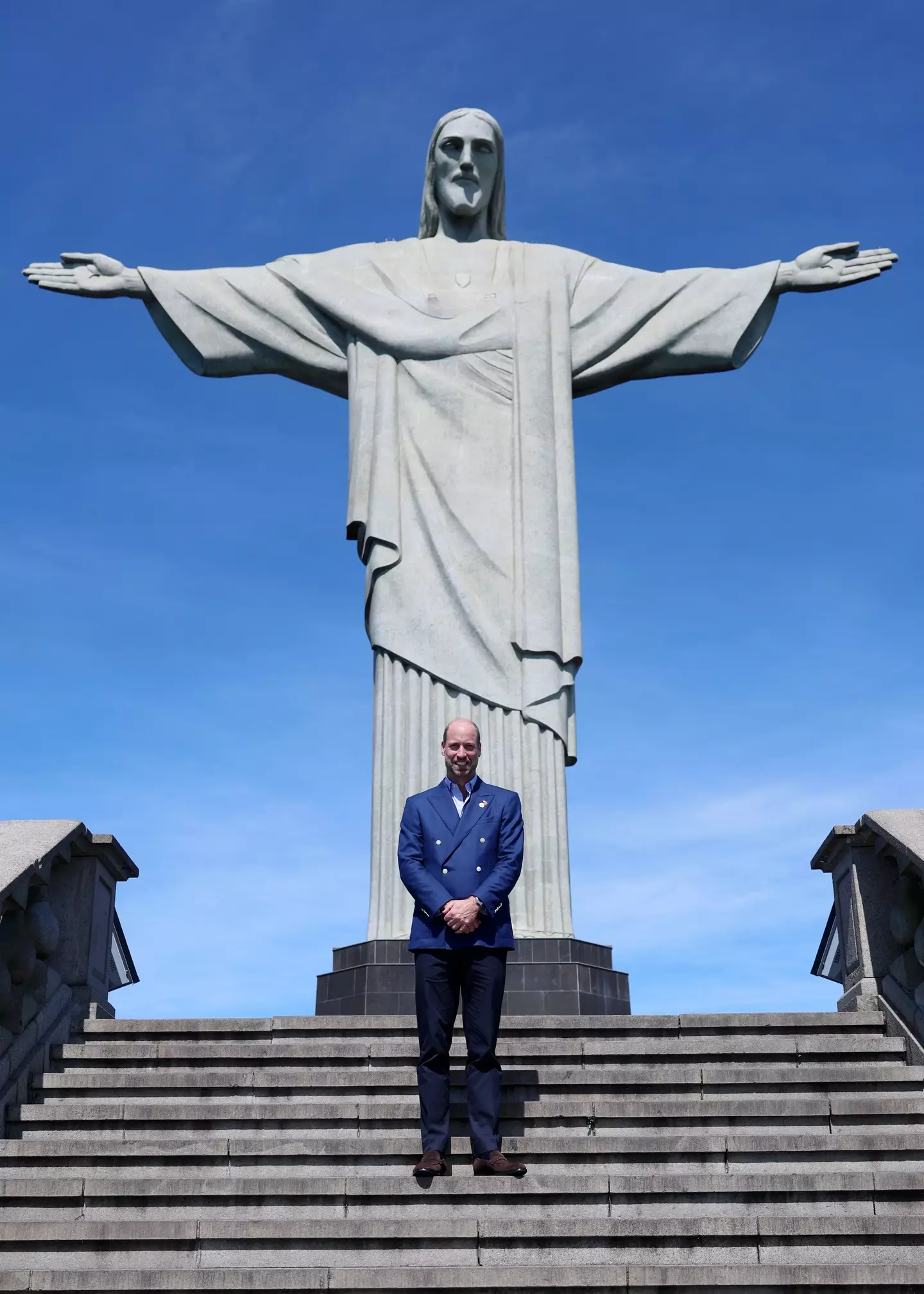 William posed beside Christ the Redeemer (Chris Jackson/Getty Images)