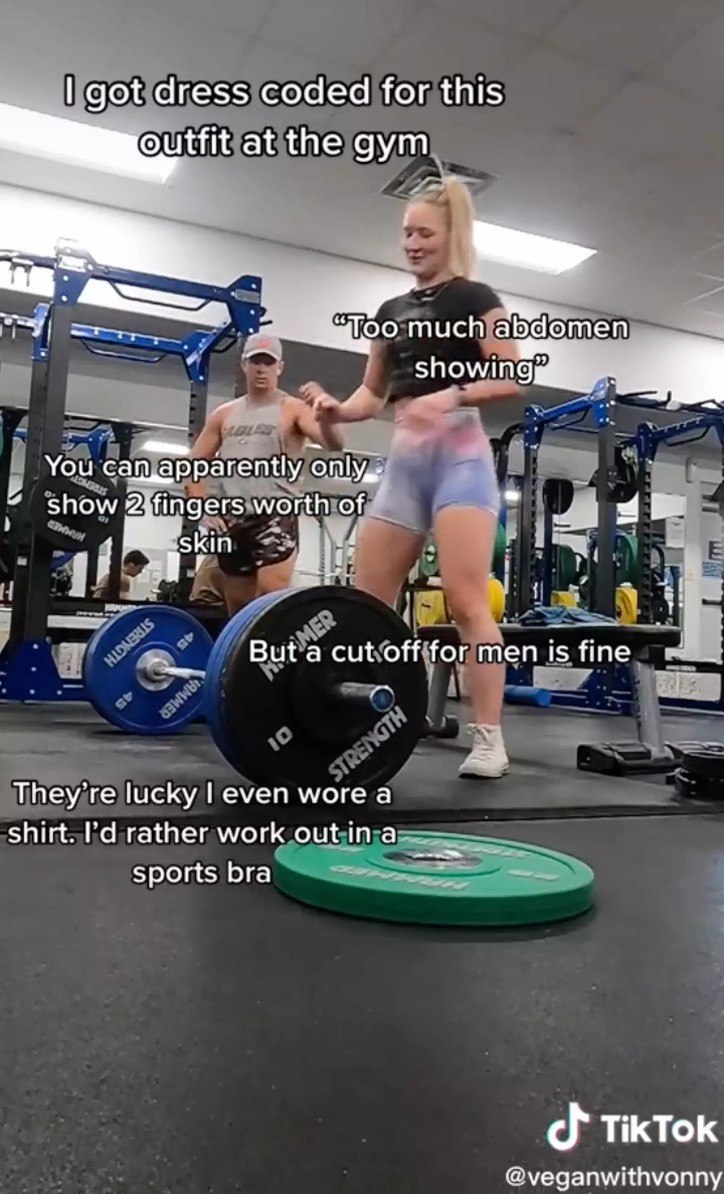 Another TikToker named Vonny also took to social media recently to reveal they’d been ‘dress-coded’ at the gym.