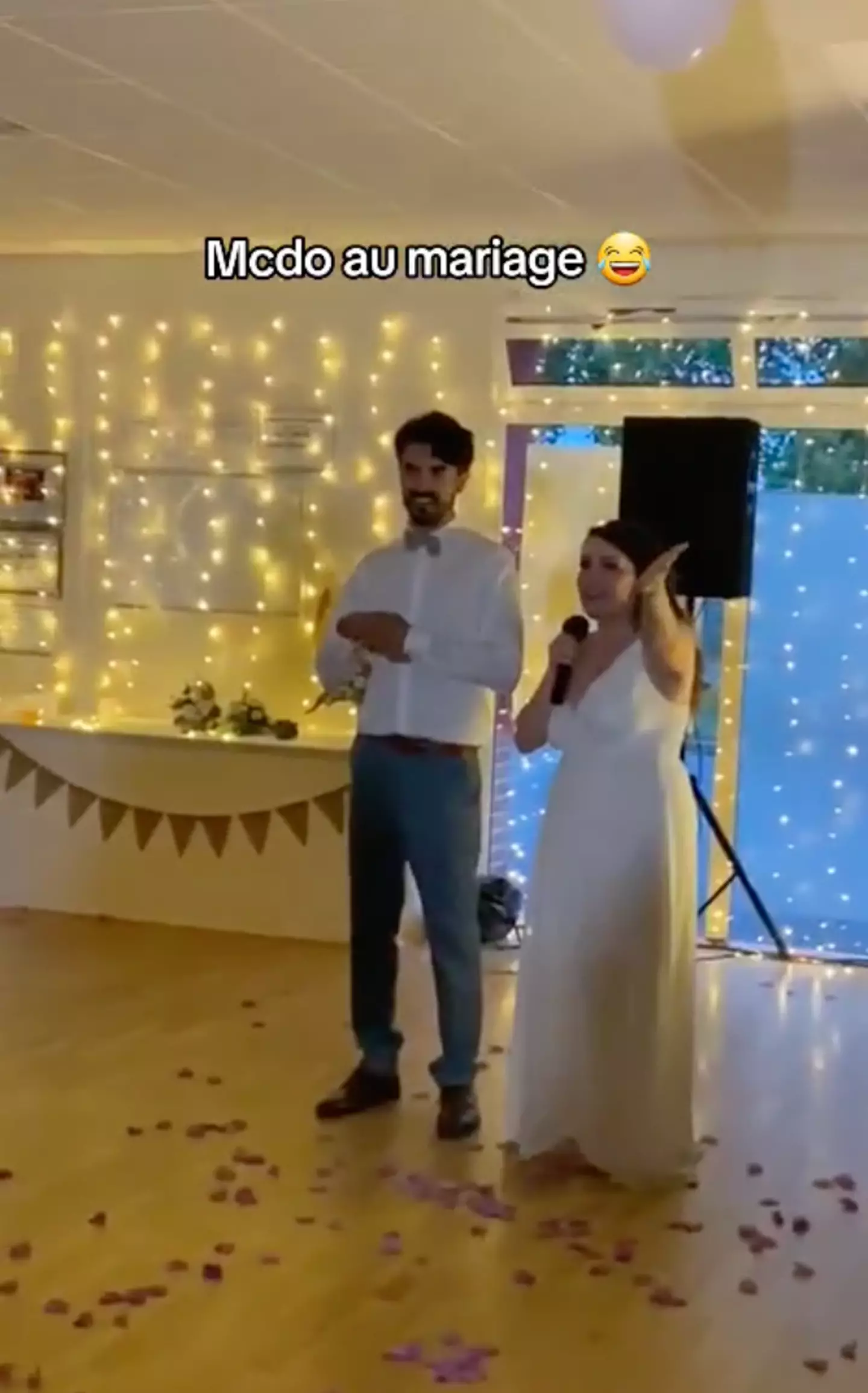 The bride and groom surprised guests with an unusual spread.