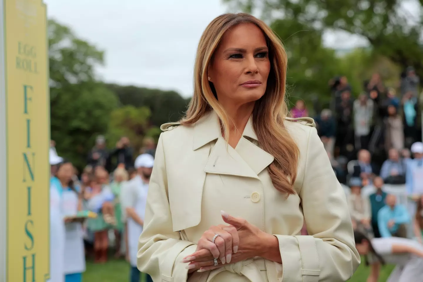 Melania claimed her husband her said sorry for his comments (Anna Moneymaker/Getty Images)