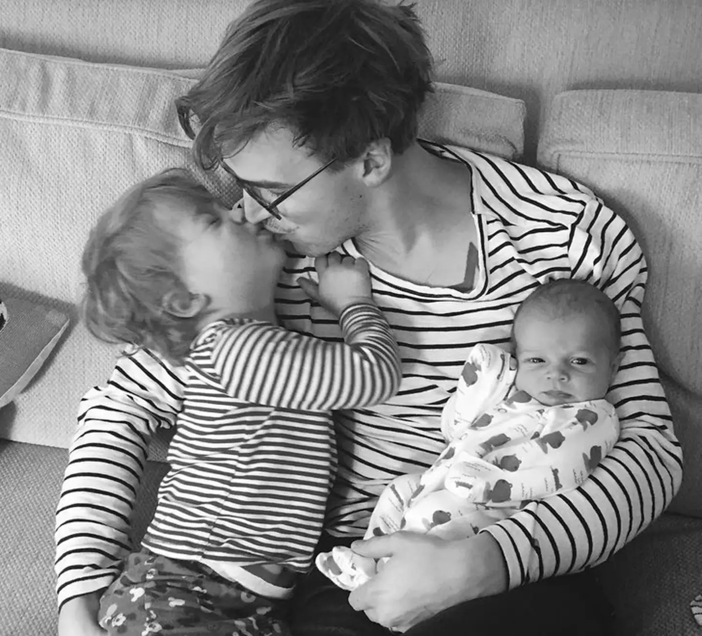 McFly's Tom Fletcher has also been pictured kissing his son.