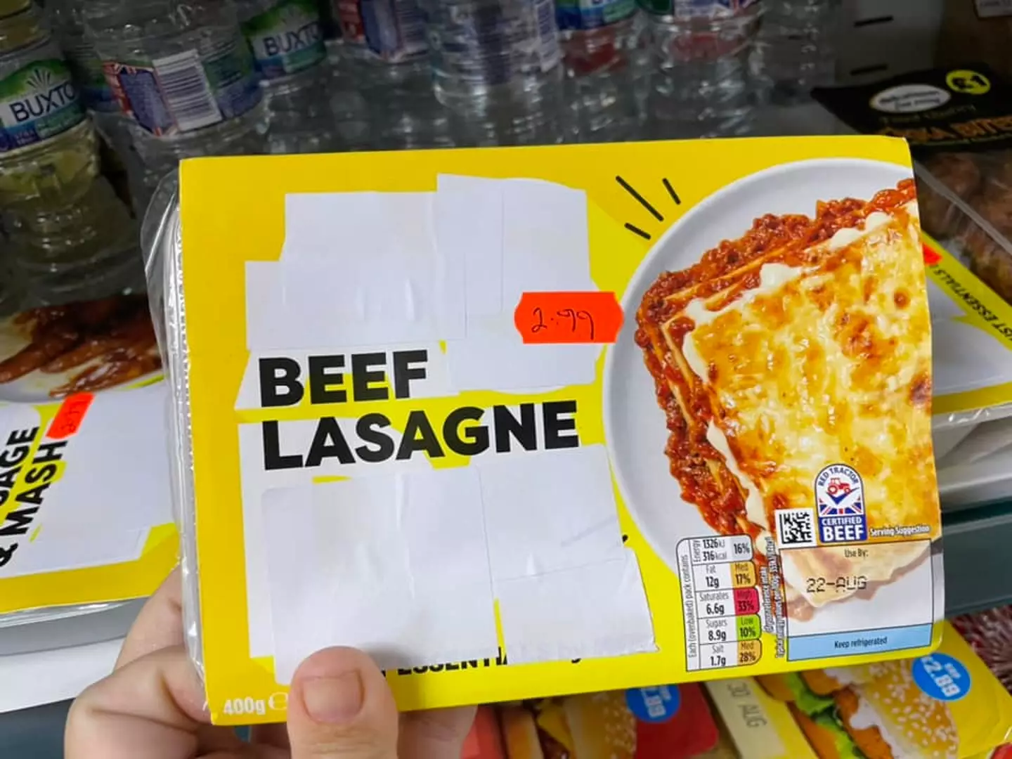 Jenny found a rebranded Just Essentials Lasagne.